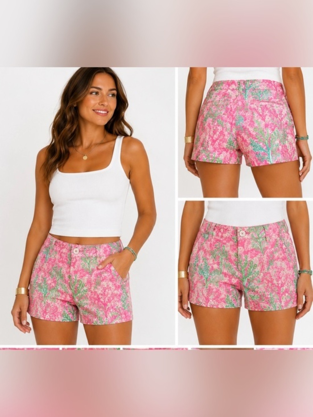 Lilly Pulitzer Walsh Shorts Size 8 – “Lilly’s Pink Love Birds” Print
